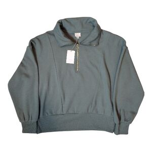 A New Day | Women's Green Quarter-zip Pullover Sweater Jacket